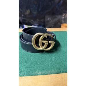Gucci GG Marmont Black Leather Belt Gold Buckle Size 95/38 Made in Italy